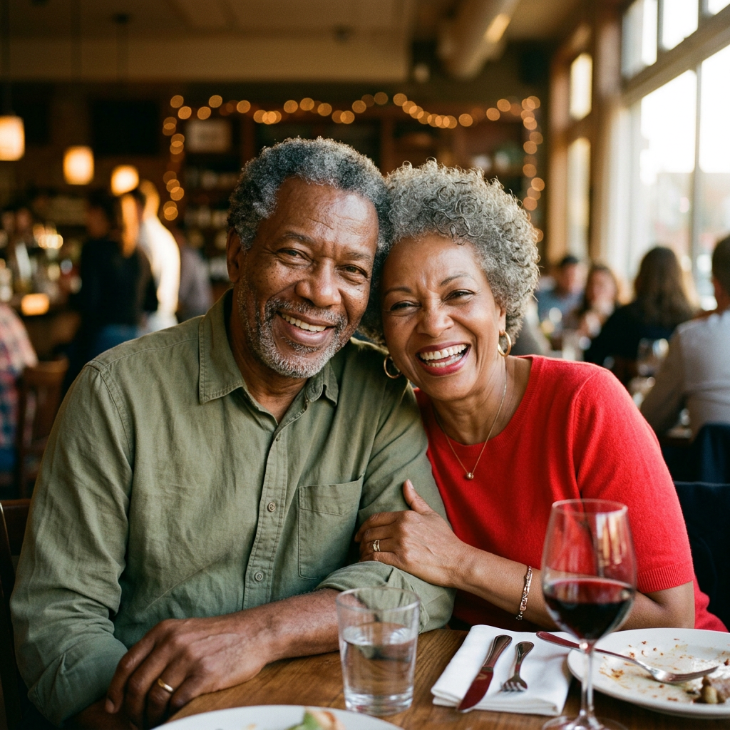 Happy senior couple covered by Mutual of Omaha dental plan
