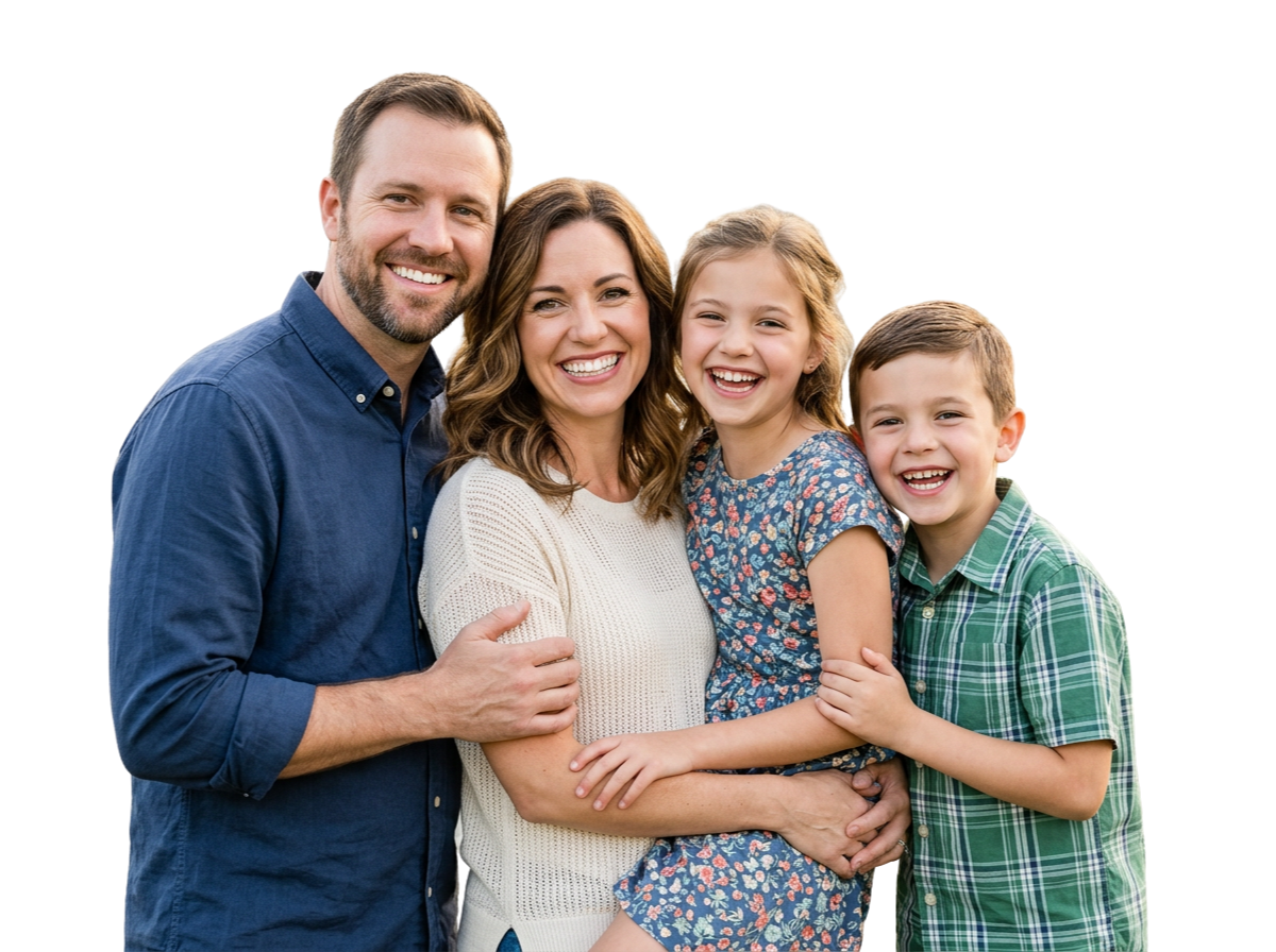 Happy family with dental coverage